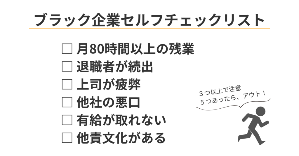 ブラック企業セルフチェックリスト