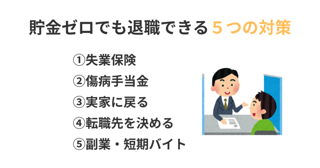 貯金ゼロで退職するための対策５つ